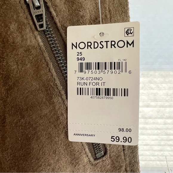 BlankNYC Suede Moto Mini Skirt Olive Green 25 NWT Classic Boho Festival Spring - Picture 5 of 7